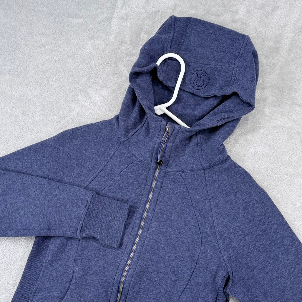 Lululemon Scuba Full Zip Hoodie Womens 4 Heathered Blue Fleece Sweatshirt